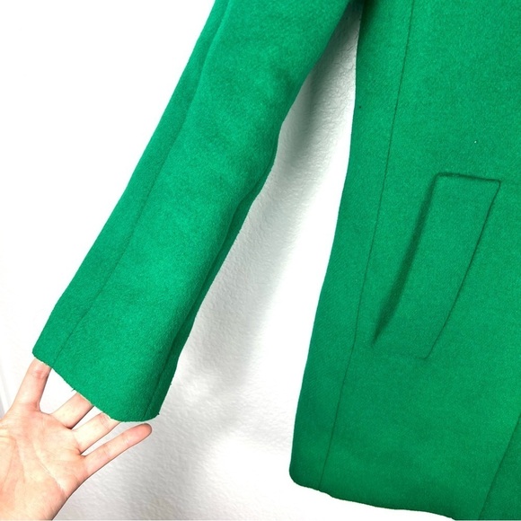 J.Crew City Coat Green Wool Blend Womens Sz 00 - Picture 8 of 11